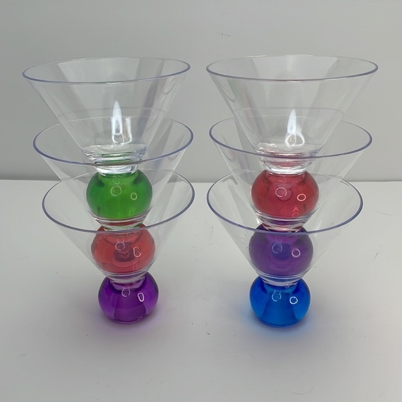 ACRYLIC Martini Glasses Barware Set of Six - Picture 9 of 9